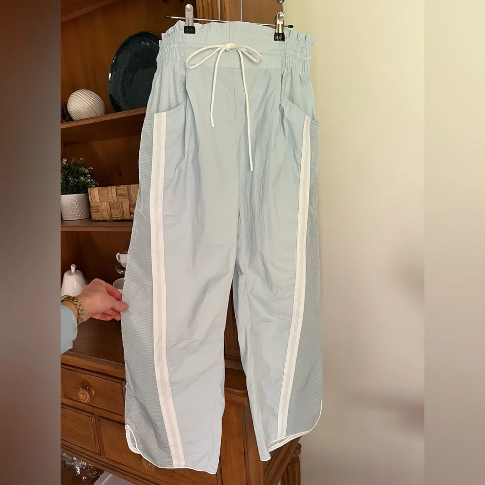Free People Light Blue Track Pants with White Side Stripes- never worn! - Picture 1 of 2